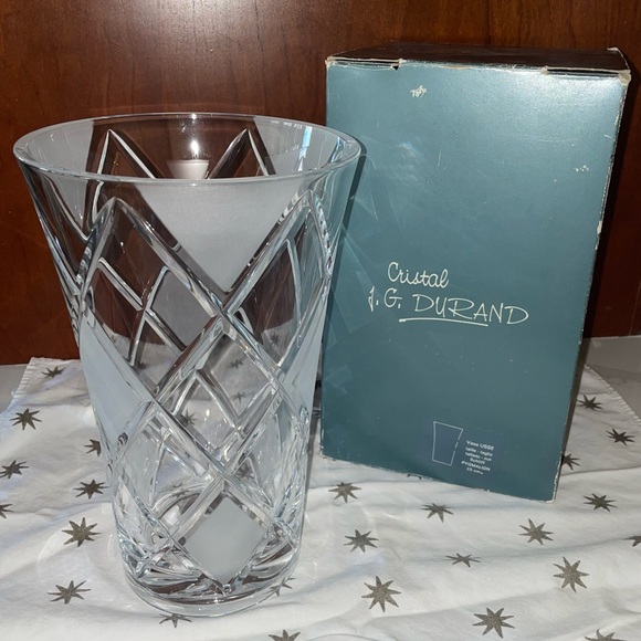 J.G. Durand “Pygmalion” Lead Crystal 25cm (10”) Vase - 62510 Arques France - Picture 1 of 17